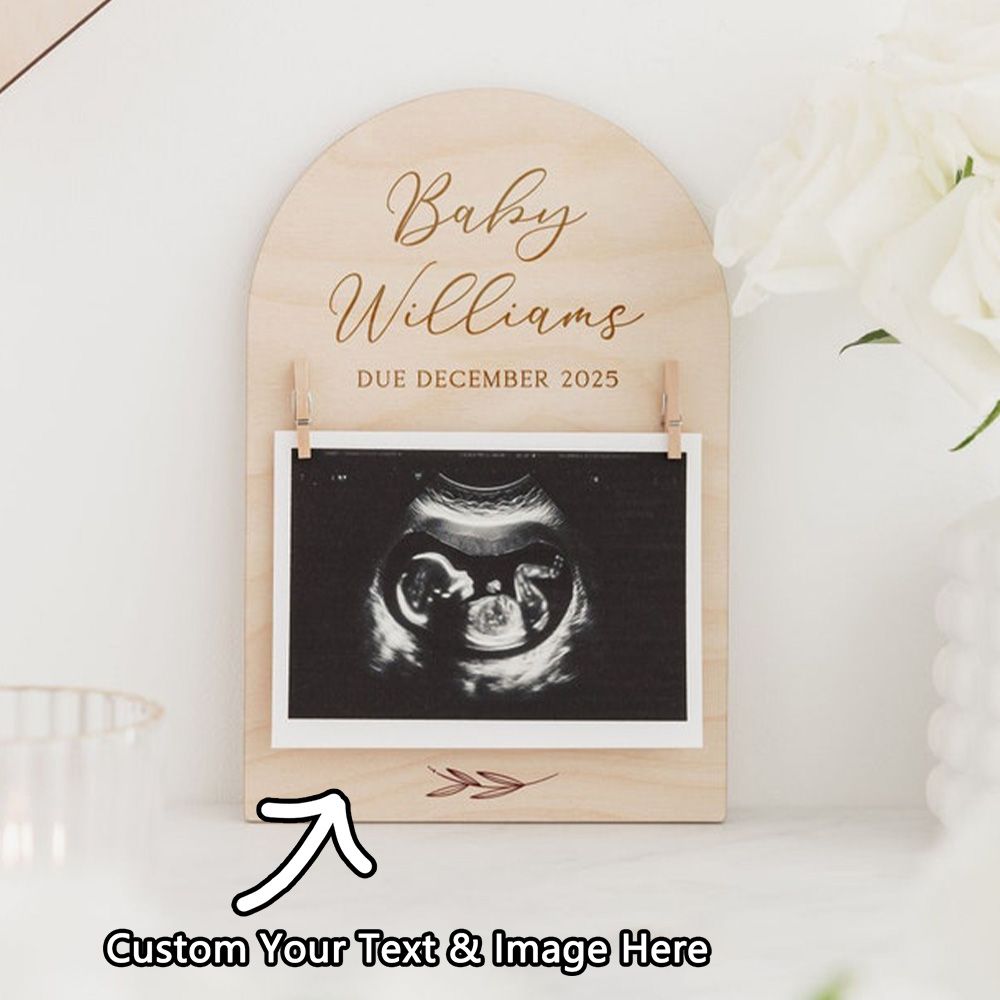 Woodworking Laser - Personalised Pregnancy Announcement Sign | Wooden