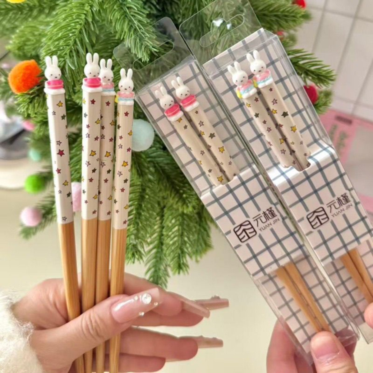 Woodworking Rabbet - Kawaii Miffy Rabbit Chopsticks Cute Cartoon