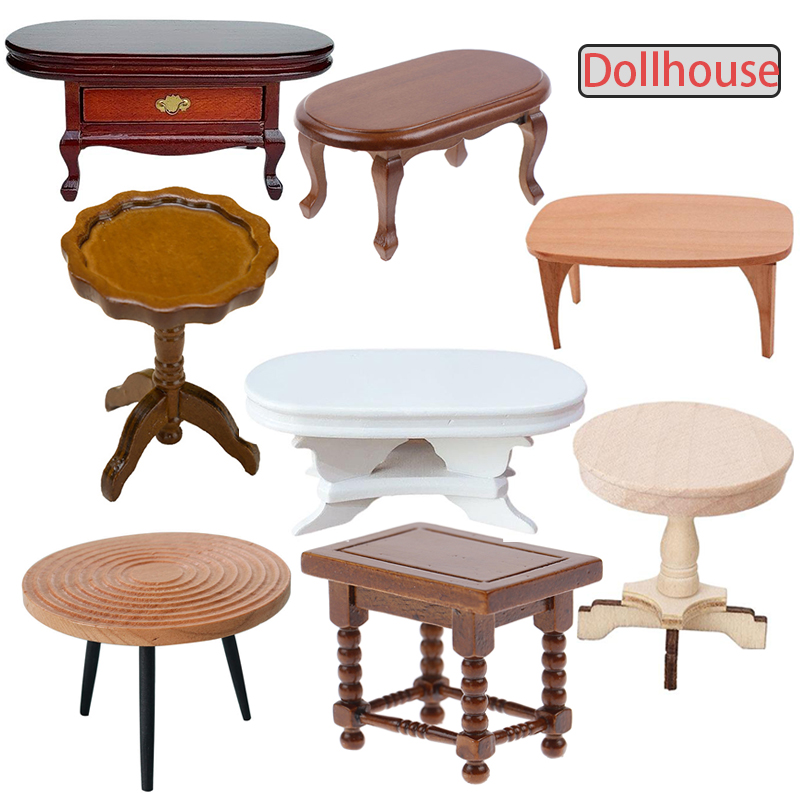 Woodworking Diy - 1:12 Dollhouse Miniature Round Table Tea