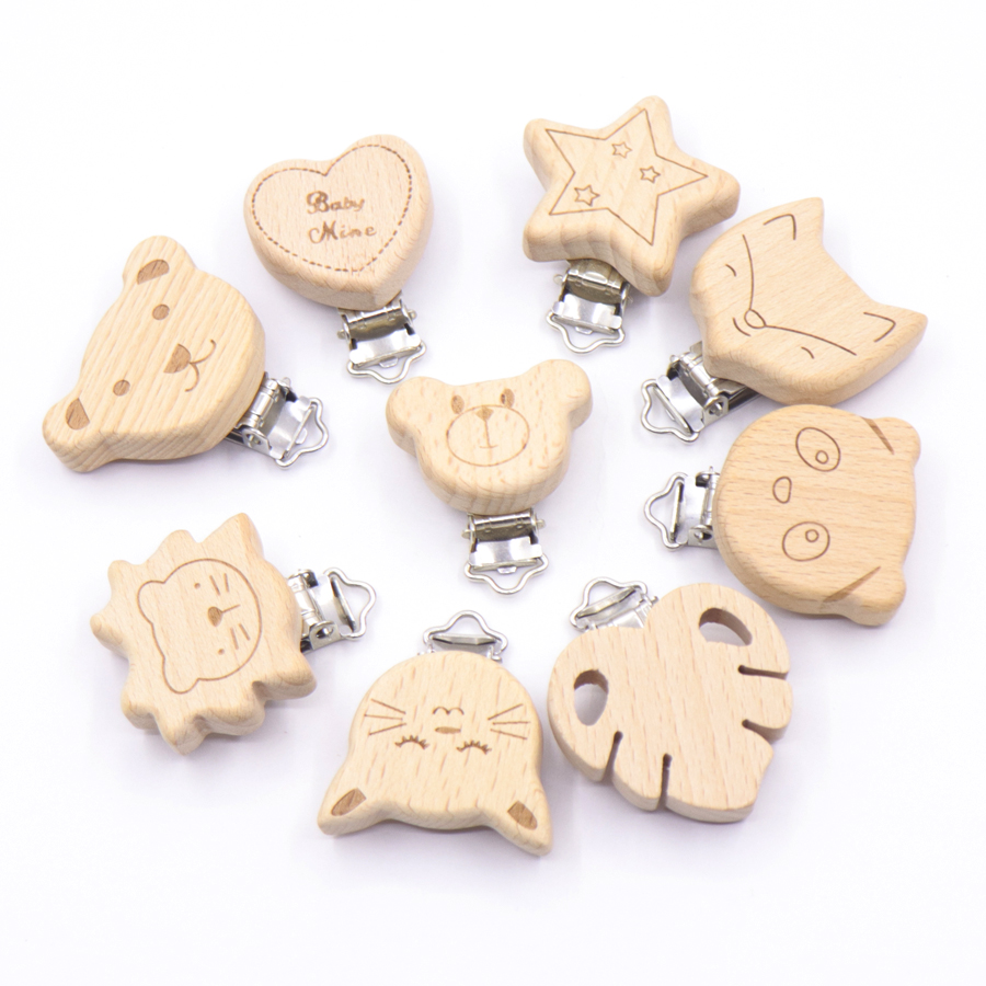 Woodworking Rabbet - 5PCS Wooden Rabbit Star Pacifier Clip