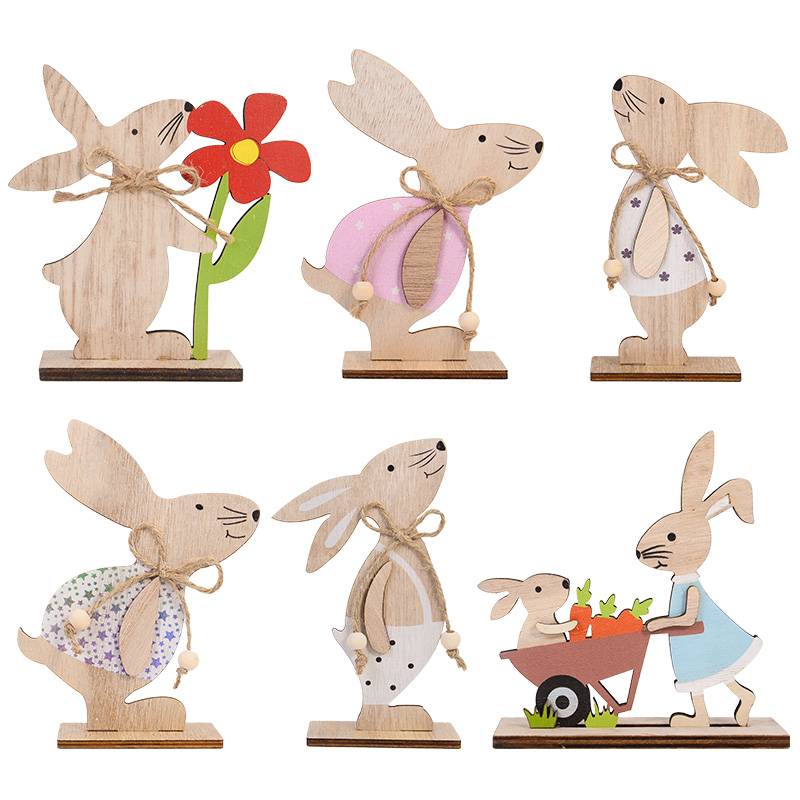 Woodworking Rabbet - Easter Wooden Rabbit Ornament Cute Standing