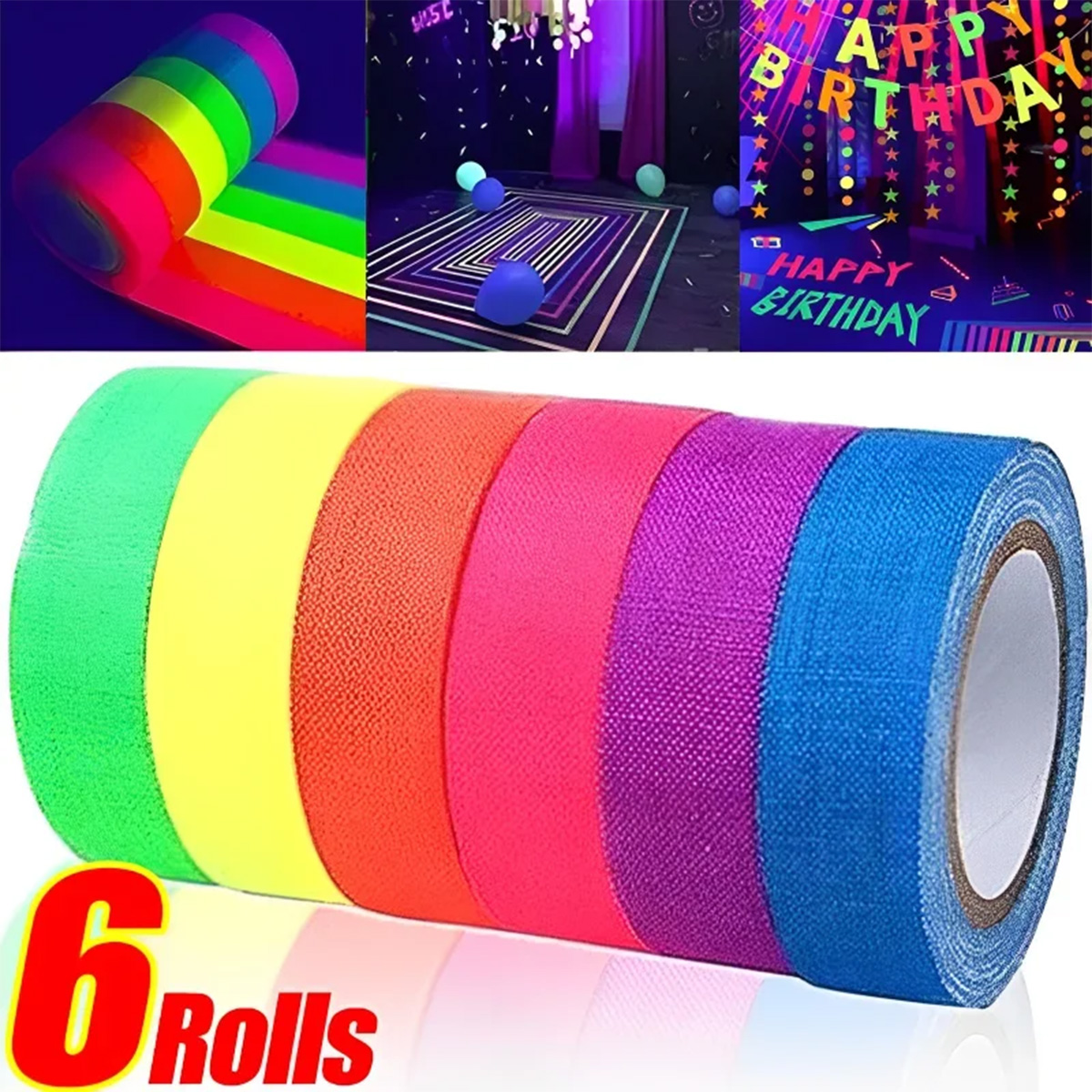 6-Pack Neon Fluorescent Tape S - Woodworking Uv Light recension och pris