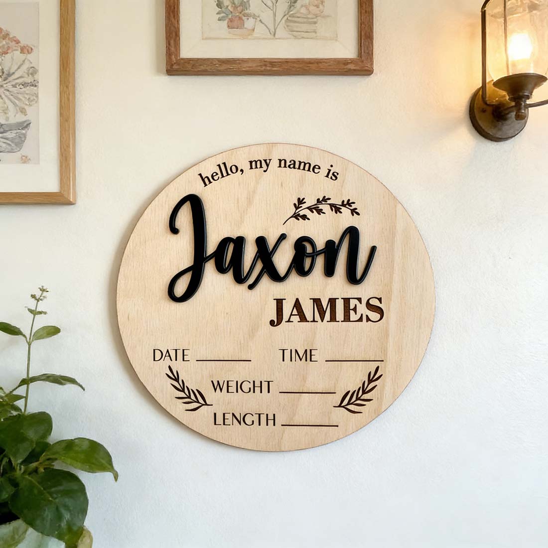 1Pc Custom Baby Announcement S - Woodworking Laser recension och pris