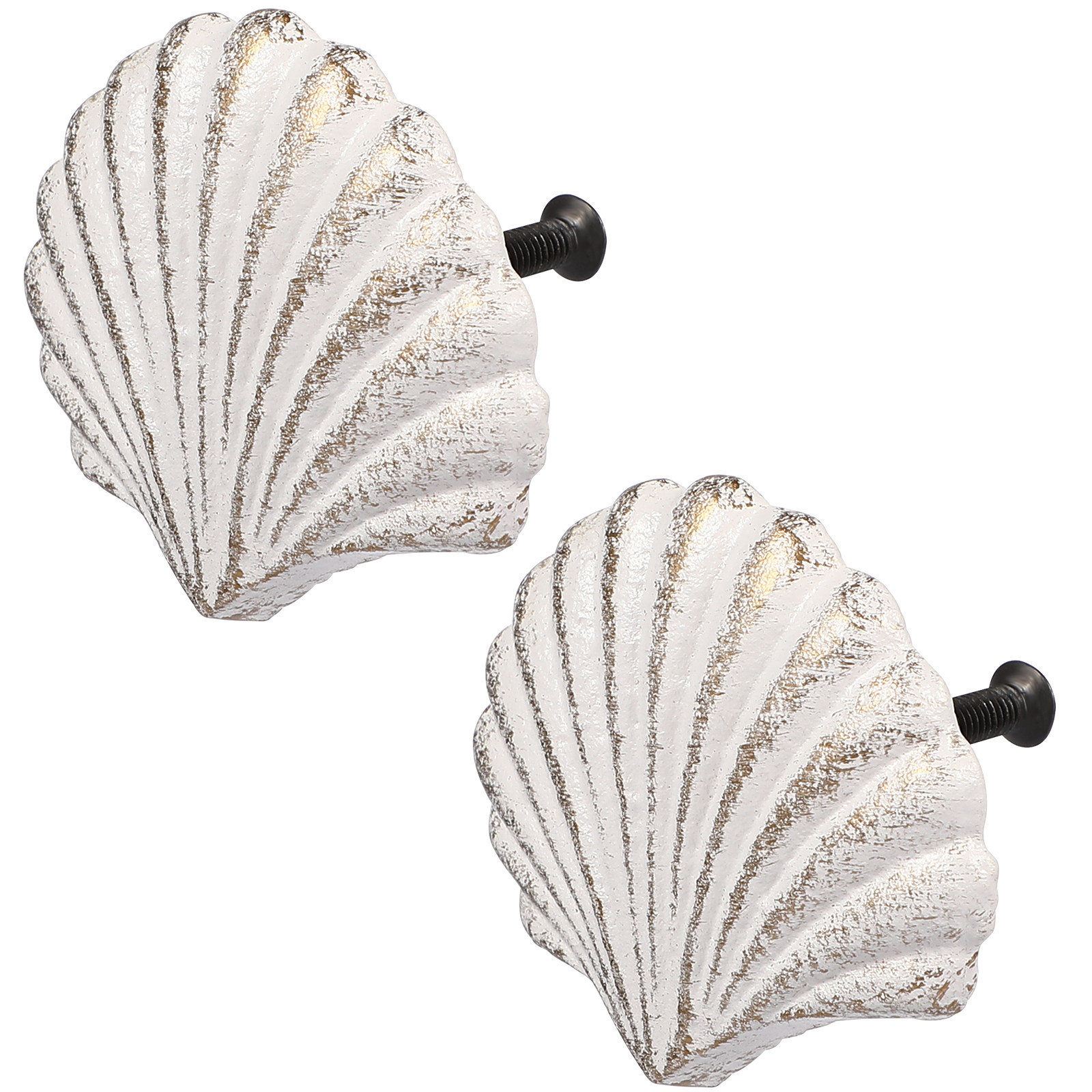 2Pcs Ocean Inspired Shell Cabi - Woodworking Inspiration recension och pris