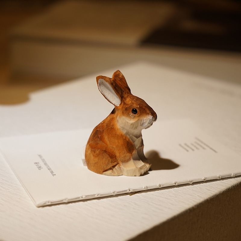 1PC Seated Bunny Hand Carved W - Woodworking Rabbet recension och pris