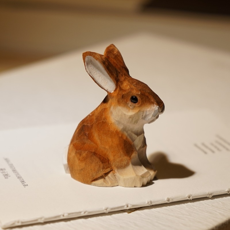 1PC Seated Bunny Hand Carved W - Woodworking Rabbet recension och pris