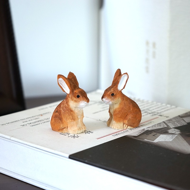 1PC Seated Bunny Hand Carved W - Woodworking Rabbet recension och pris