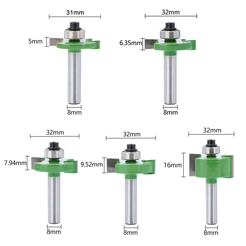 1pc 8mm Shank T-Sloting Router - Woodworking Rabbet recension och pris