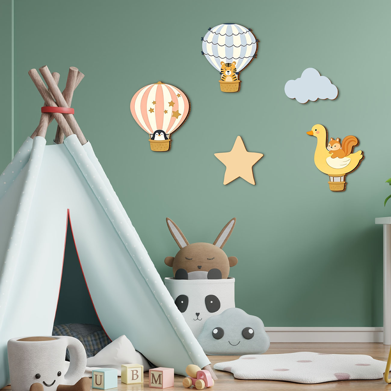 5Pcs Animal Hot Air Balloon Wo - Woodworking For Beginners recension och pris